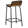 vidaXL Bar Stool Set of 4 Brown and Black Solid Reclaimed Wood, Iron