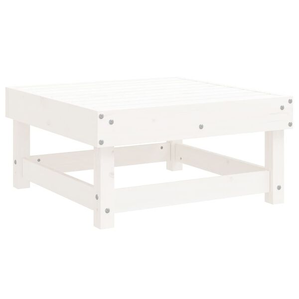 vidaXL Garden Footstool White Solid pine wood 24.0 x 23.8 x 11.8 in