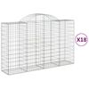 vidaXL Gabion Basket Set of 18 Silver Galvanized iron Large Durable