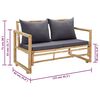 vidaXL Garden Bench Dark grey, Natural bamboo