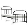 vidaXL Bed Frame Black Powder-Coated Steel Twin Bed Frame Rectangular
