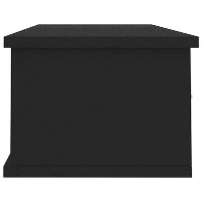 vidaXL Wall-mounted Drawer Shelf Black 34.6"x10.2"x7.3" Engineered Wood