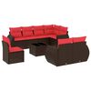vidaXL 9 Piece Garden Sofa Set with Cushions Brown Poly Rattan
