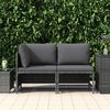 vidaXL Garden Sofa Set Grey PE rattan, steel, polyester Medium Modular