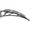 vidaXL Door Canopy Transparent brown and black Polycarbonate Medium