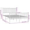 vidaXL Bed Frame Black Powder-Coated Steel 47.2x78.7 in Bed Frame