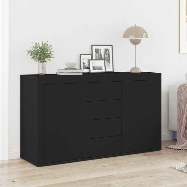 vidaXL Sideboard Black 47.24 x 14.17 x 27.17 in Engineered Wood