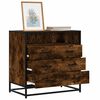 vidaXL Drawer Cabinet Smoked Oak Engineered Wood, Metal Medium