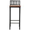 vidaXL Bar Chair Set of 4 Natural wood and black