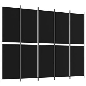vidaXL 5-Panel Room Divider Black 98.4"x78.7" Fabric