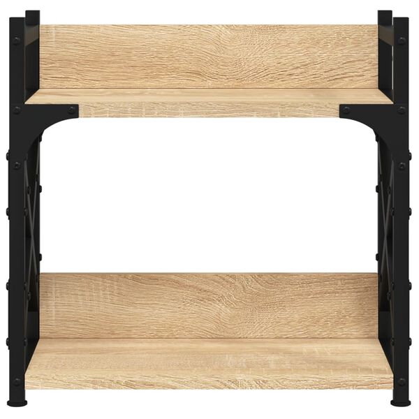 vidaXL Printer Stand 2-Tier Sonoma Oak 15.7"x7.9"x15.7" Engineered Wood