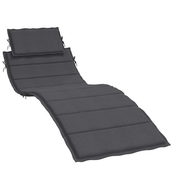 vidaXL Sun Lounger Cushion Melange Anthracite 100% polyester