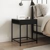 vidaXL Bedside Table Black Engineered wood, steel, glass Medium