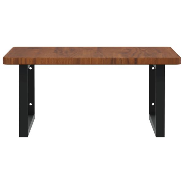 vidaXL Basin Shelf Dark Brown Solid Oak Wood Medium Basin Shelf