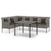 vidaXL Garden Dining Set Grey, Anthracite PE Rattan, Powder-Coated Steel