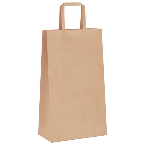 vidaXL Paper Bags 50 pcs with Handles Brown 8.3x4.3x14.2"