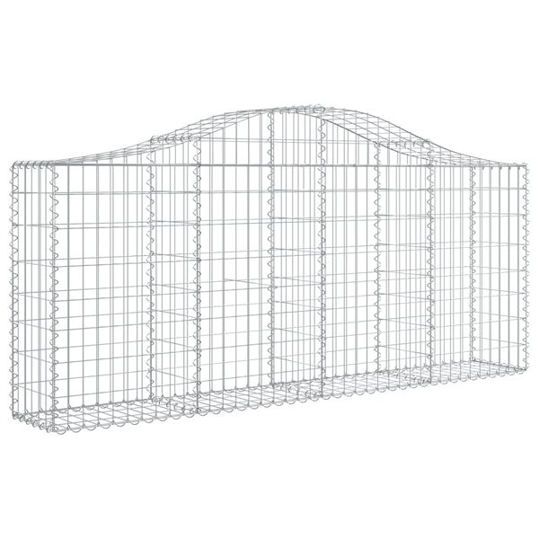 vidaXL Gabion Basket Set of 9 Silver Galvanized iron
