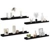 vidaXL Wall Shelf Set of 4 Black MDF 23.6x3.5x1.2 in Wall mounting