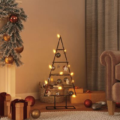 vidaXL Metal Christmas Tree for Decoration Black 23.6"