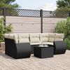 vidaXL Garden Sofa Set Black and Cream White PE Rattan Standard Modular