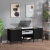 vidaXL Record Cabinet Black Engineered wood, metal Medium Record Cabinet