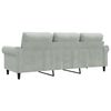 vidaXL 3-seater Sofa Light Grey Velvet (100% polyester), metal, foam Large