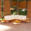 vidaXL Garden Lounge Set Cream white Solid acacia wood Medium Modular