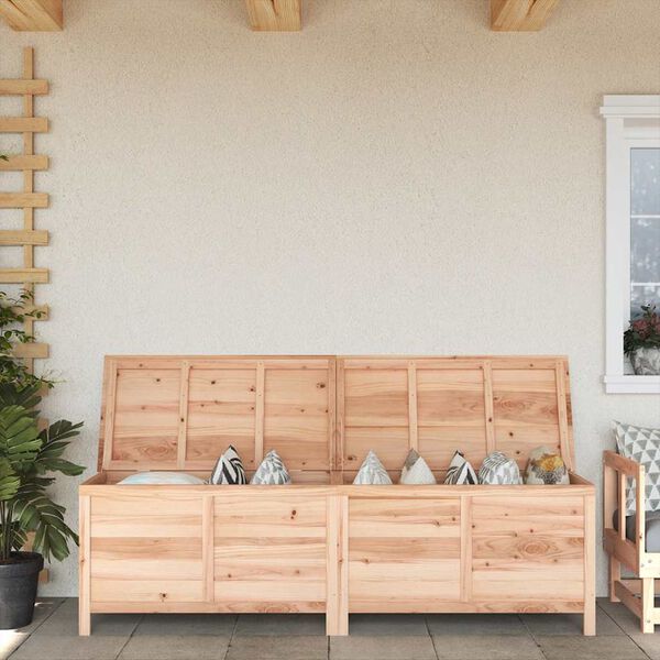 vidaXL Garden Storage Box Natural Solid Fir Wood Large