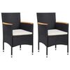 vidaXL Dining Set Black, Cream White