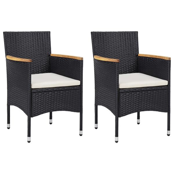 vidaXL Dining Set Black, Cream White