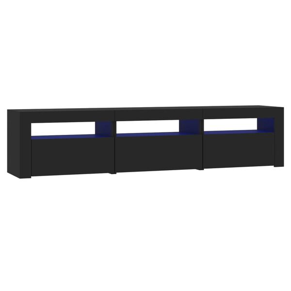 vidaXL TV Cabinet Black Engineered Wood TV Cabinet Rectangular Modern