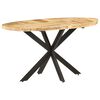 vidaXL Dining Table Natural Wood and Black