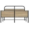 vidaXL Bed Frame Sonoma oak Steel and engineered wood 53.1x74.8 in