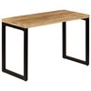 vidaXL Dining Table Natural wood and black Solid Mango Wood and Steel
