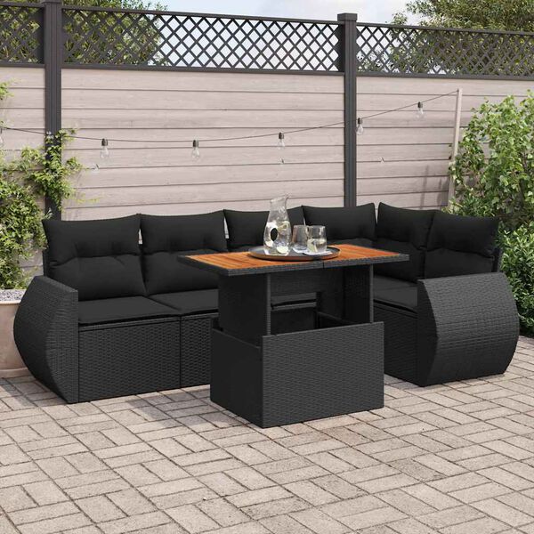 vidaXL Garden Sofa Set Black