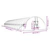 vidaXL Greenhouse White Polyethylene, Galvanized Steel Large Expandable