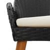 vidaXL Garden Dining Set with Cushion 7 pcs Black poly rattan