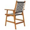 vidaXL Garden Chair Set of 8 Natural Acacia with Black and White Pattern