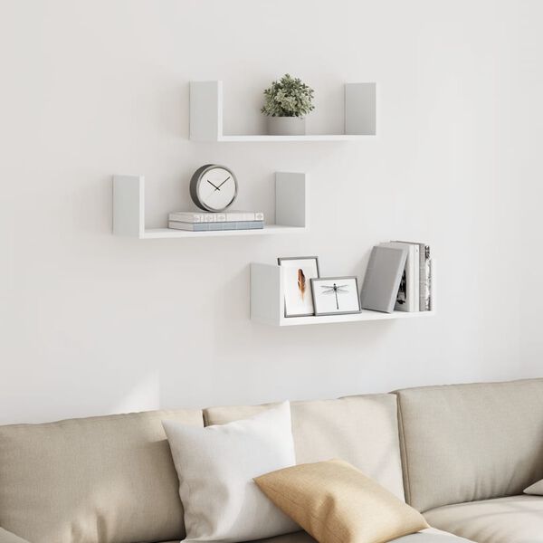 vidaXL Wall Shelf White Engineered Wood 22.8 x 7.1 x 7.1 in Wall Shelf