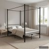 vidaXL Bed Frame Black Powder-coated metal Double Bed Frame