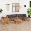vidaXL 7 Piece Patio Lounge Set with Dark Gray Cushion Solid Teak Wood