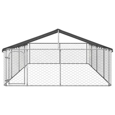 vidaXL Outdoor Dog Kennel with Roof 236.2"x118.1"x59.1"