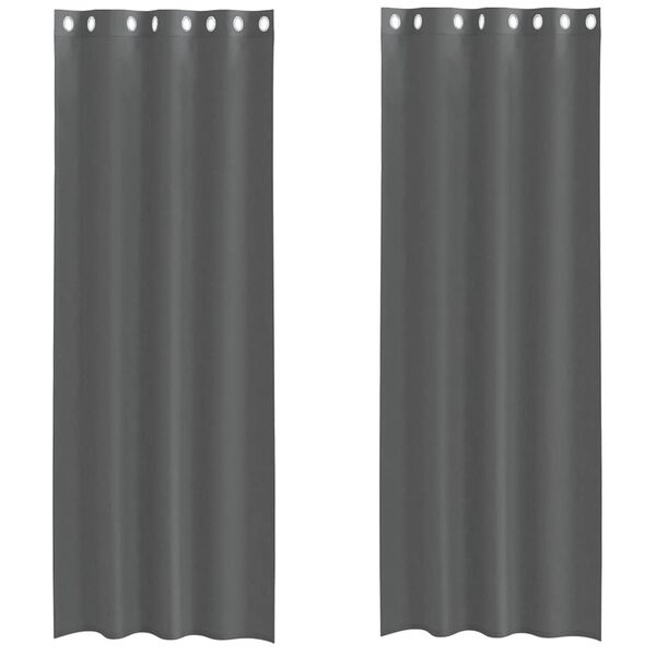 vidaXL Voile Curtains with Grommets 2 pcs Dark Grey 55.1x102.4"