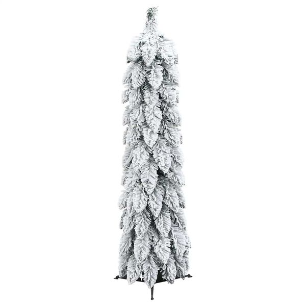 vidaXL Artificial Christmas Tree Green and white PVC, plastic Small