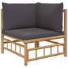 vidaXL Garden Lounge Set Dark Grey Bamboo Medium Modular