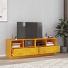 vidaXL TV Cabinet Set of 2 Mustard yellow Cold-rolled steel
