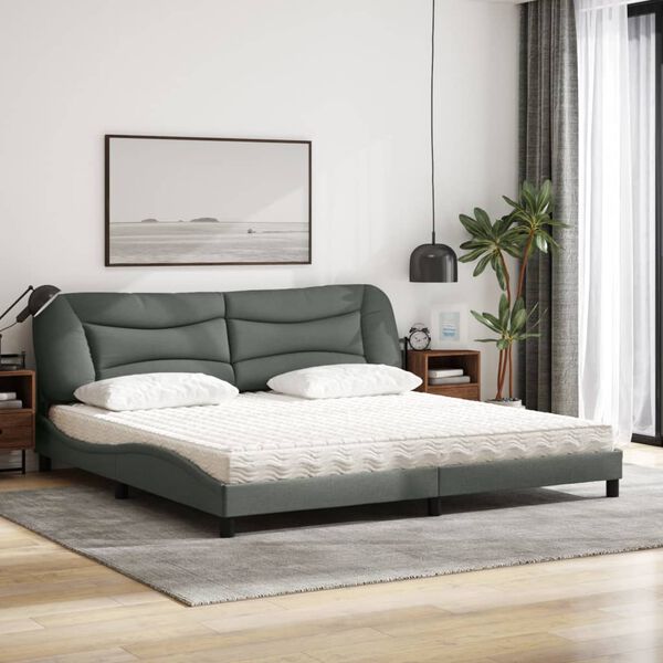 vidaXL Bed Dark Grey, White