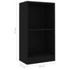 vidaXL Bookshelf Black Engineered wood Compact Bookshelf Rectangular