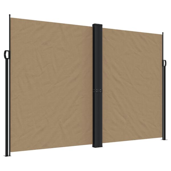 vidaXL Retractable Side Awning Taupe 100% polyester with a PU coating