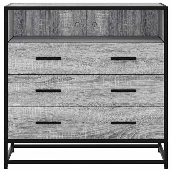 vidaXL Drawer Cabinet Grey Sonoma Engineered wood, metal